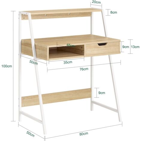 SoBuy Home Office Table Desk Computer Desk Workstation with Storage Shelf,FWT63-N