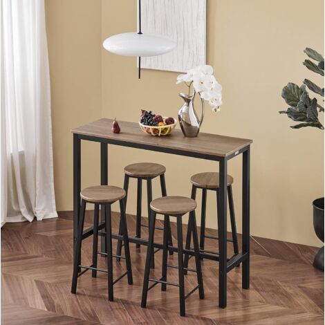 SoBuy Bar Set- Bar Table and 4 Stools,Breakfast Bar Set Furniture Dining Set,OGT22-SCH