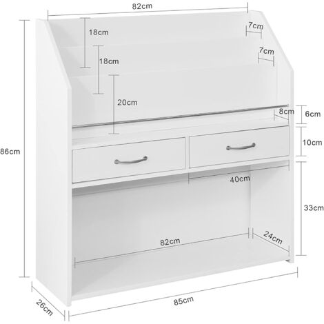 SoBuy Kids 2 Drawers and 3 tiers Bookcase Bookshelf Children Storage Display Rack Organizer Holder Toy Storage Cabinet, KMB39-W