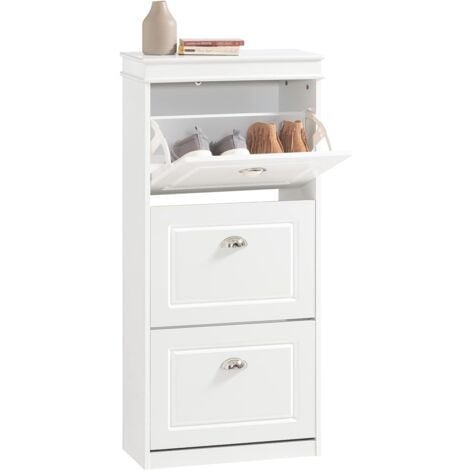 SoBuy 3 Drawers Shoe Cabinet Shoe Rack Shoe Storage Cupboard Organizer,FSR94-W