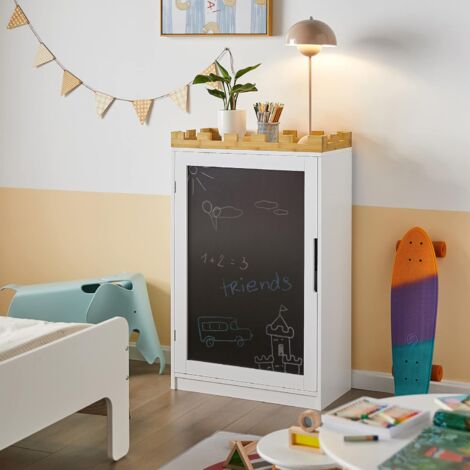 SoBuy Children Bookcase Book Shelf with Blackboard Children Storage Chest Cabinet Display Shelf Rack Organizer,KMB43-W