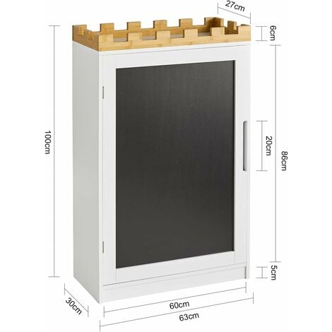 SoBuy Children Bookcase Book Shelf with Blackboard Children Storage Chest Cabinet Display Shelf Rack Organizer,KMB43-W