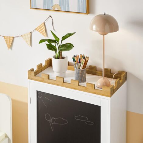 SoBuy Children Bookcase Book Shelf with Blackboard Children Storage Chest Cabinet Display Shelf Rack Organizer,KMB43-W