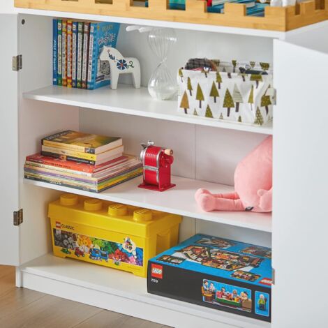 SoBuy Children Bookcase Book Shelf Storage Chest Cabinet Display Shelf Rack Organizer,KMB44-W