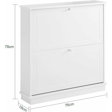 SoBuy 2 Drawers Shoe Cabinet Storage Cupboard,FSR99-W