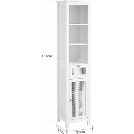SoBuy Bathroom Tall Cabinet Bathroom Cabinet, BZR36-W