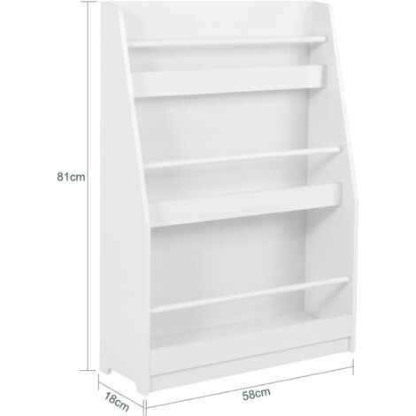 SoBuy Children Kids Bookcase Book Shelf Toy Shelf Storage Display Shelf Rack Organizer,KMB45-W