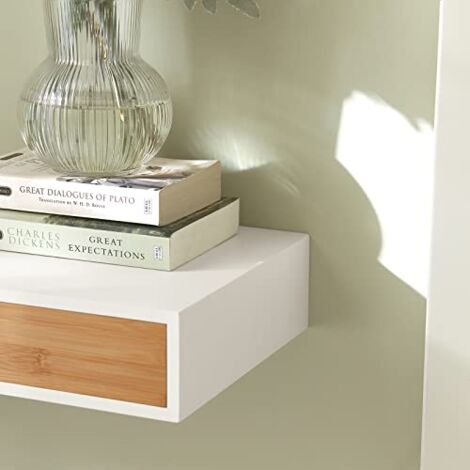 SoBuy Wall Shelf Storage Display Shelving,Floating Shelf with Drawer,FRG92-WN