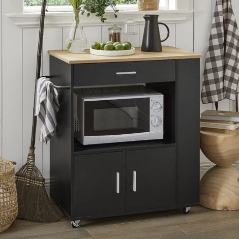 Grey microwave deals cart