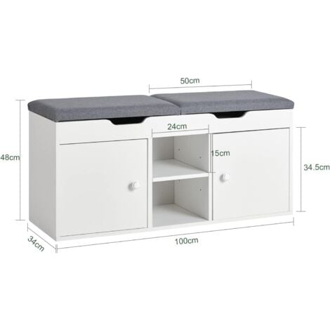 SoBuy Shoe Rack Shoe Bench Shoe Cabinet,FSR96-W