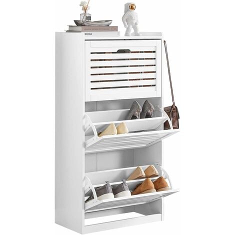 SoBuy 3 Drawers Shoe Cabinet Shoe Rack Shoe Storage Cupboard Organizer Unit,FSR108-W