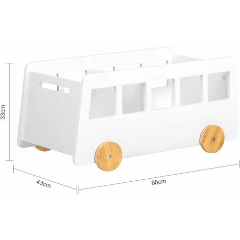 SoBuy Children Kids Bookcase Book Shelf Toy Shelf Storage Display Shelf Rack Bus Shaped Shelf,KMB41-W