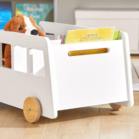 SoBuy Children Kids Bookcase Book Shelf Toy Shelf Storage Display Shelf Rack Bus Shaped Shelf,KMB41-W