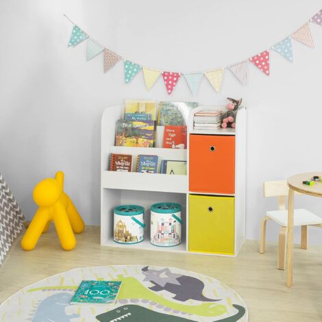 SoBuy Children Kids Bookcase Book Shelf Toy Shelf Storage Display Shelf Rack Organizer,KMB37-W