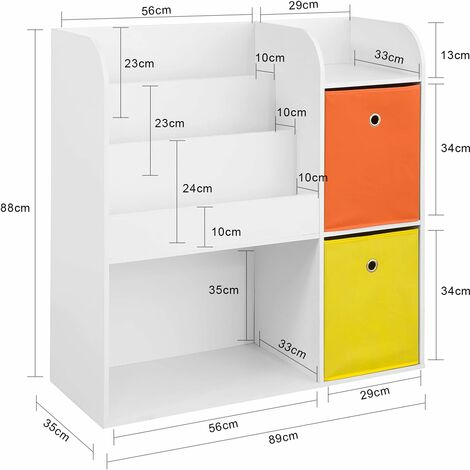 SoBuy Children Kids Bookcase Book Shelf Toy Shelf Storage Display Shelf Rack Organizer,KMB37-W