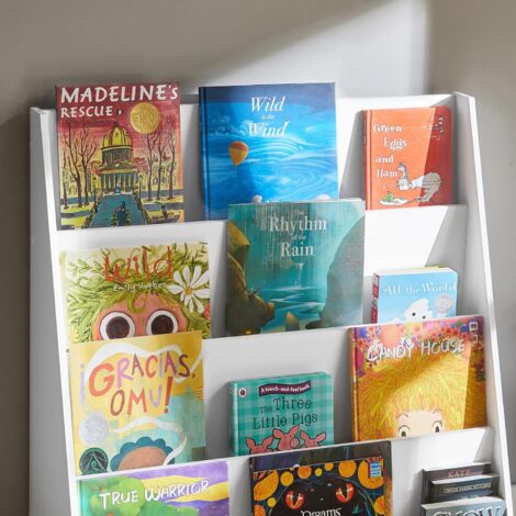 SoBuy Children Kids Bookcase Book Shelf Storage Shelf Rack Organizer Holder,KMB32-W