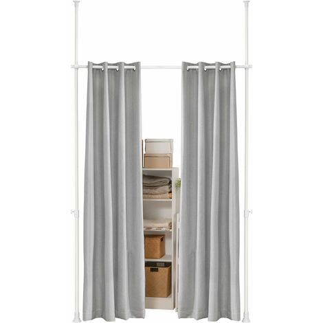 SoBuy Blackout Curtain with Adjustable Metal Rods Opaque Curtain for Closet,KLS12-HG (1/5)