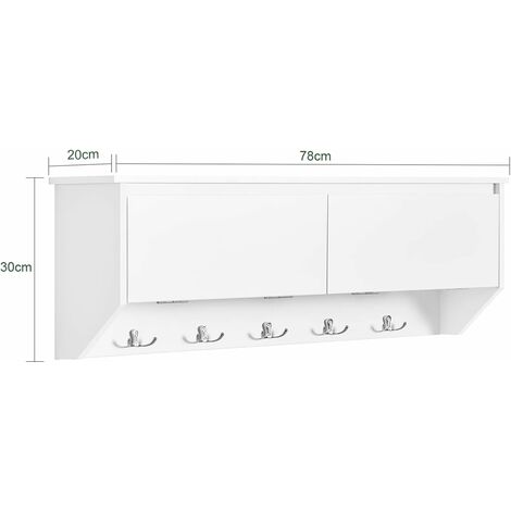 SoBuy Wall Coat Rack Wall Shelf Wall Storage Cabinet Hallway Coat Rack,FHK24-W