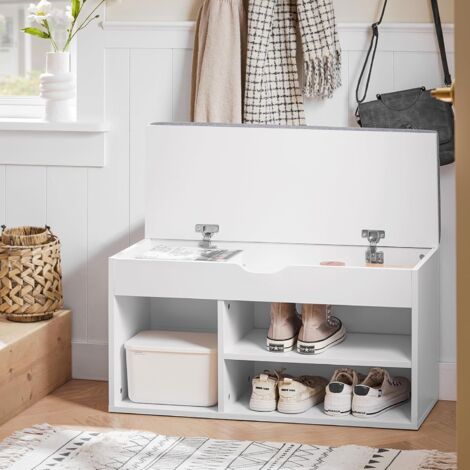 SoBuy Home White Wood Shoe Storage Rack,FSR45-HG