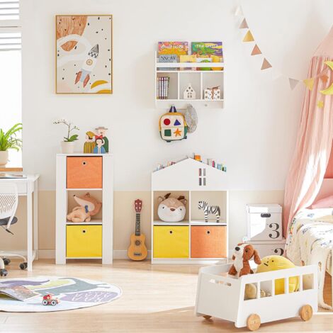 SoBuy Children Kids Wall Shelf Book Shelf Toy Shelf Storage Display Shelf Rack,KMB46-W