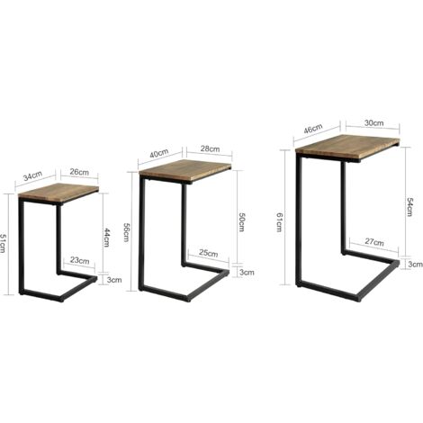 SoBuy Nesting Tables Set of 3 Coffee Tables Side Tables End Tables,FBT102-F