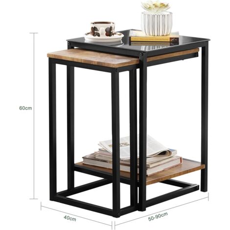 SoBuy Nesting Tables Set of 2 Coffee Tables,FBT99-F