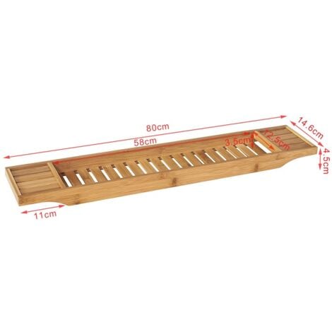 SoBuy Bamboo Bathtub Bridge Soap Dish and Shower Bathtub Sink Rack, FRG212-N