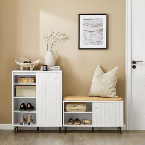SoBuy Shoe Cabinet Sideboard with Sliding Doors,FSB62-W