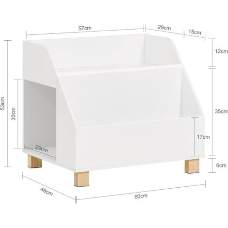 SoBuy Bookcase Shelf Rack Organizer with 3 Storage Compartments,KMB54-W