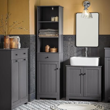 SoBuy Under Sink Cabinet Bathroom Storage Cabinet with 2 Doors,BZR18-DG