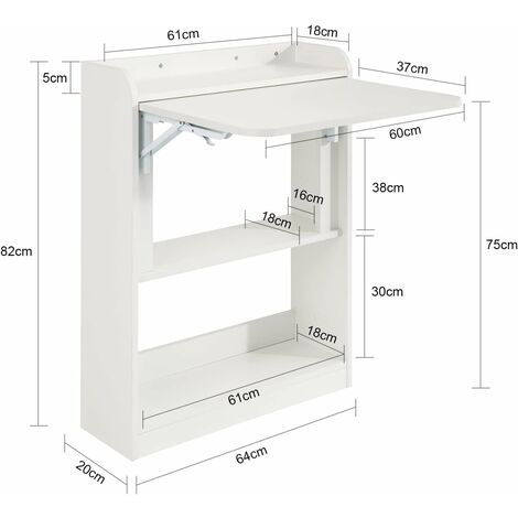 SoBuy Foldable Desk Computer Desk Workstation,FWT92-W