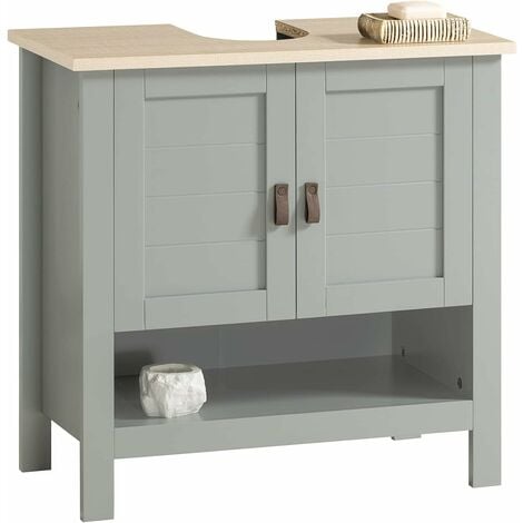 SoBuy Under Sink Cabinet Bathroom Vanity Unit Bathroom Storage Cabinet with Double Doors,BZR69-HG