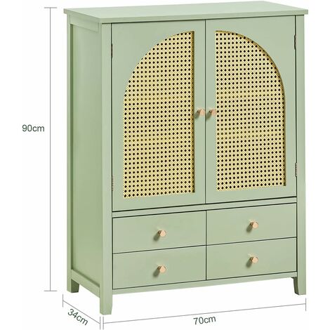 SoBuy Sideboard with 2 Doors and 4 Drawers, Hallway Shoe Cabinet Kitchen Dining Room Living Room Storage Cabinet Cupboard Sideboard,FSB72-GR