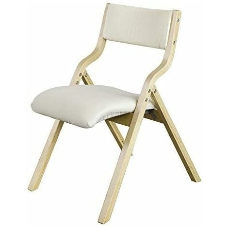 SoBuy Wooden Padded Folding Dining Chair Office chair,Beige, FST40-W