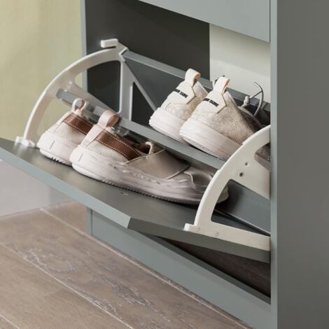 SoBuy 3 Drawers Shoe Cabinet Shoe Rack Shoe Storage Cupboard Organizer Unit, Grey,FSR94-HG