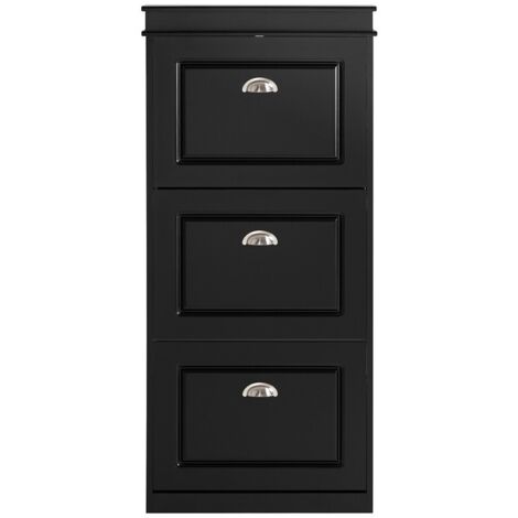 SoBuy 3 Drawers Shoe Cabinet Shoe Rack Shoe Storage Cupboard Organizer Unit,FSR94-SCH