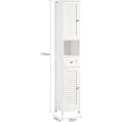 SoBuy Freestand Cabinet Storage 2 Shutter Doors and 1 Drawer Cupboard,FRG236-W