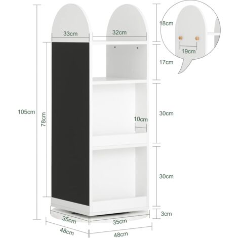 SoBuy 360-degree Rotating Children Kids Bookshelf Bookcase,KMB64-W