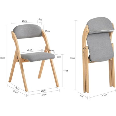 SoBuy Folding Chair Wooden Padded Folding Kitchen Dining Chair Office Chair Desk Chair,FST92-N