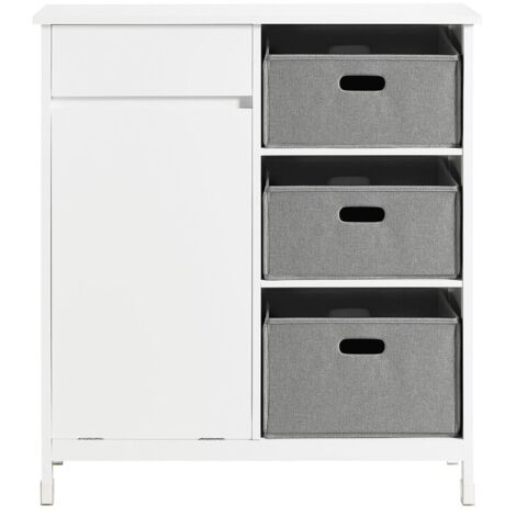 SoBuy Bathroom Laundry Basket Laundry Cabinet,BZR77-W