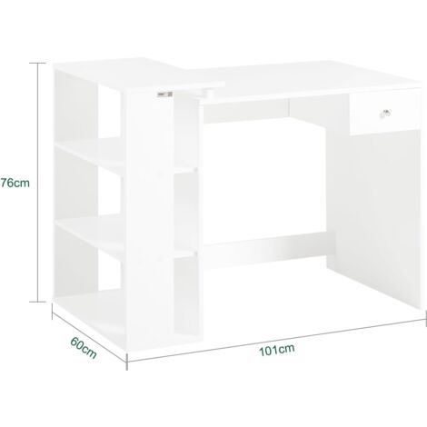 SoBuy Home Office Desk, Computer Desk PC Desk, White FWT35-W