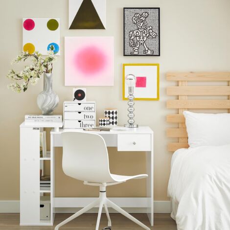 SoBuy Home Office Desk, Computer Desk PC Desk, White FWT35-W