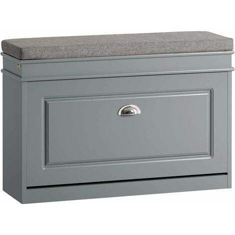 SoBuy Hallway Shoe Bench Shoe Rack Shoe Cabinet Grey,FSR82-L-HG