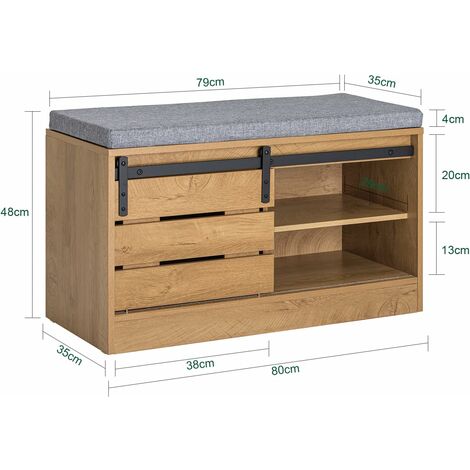 SoBuy Shoe Bench with Removable Seat Cushion,FSR120-N