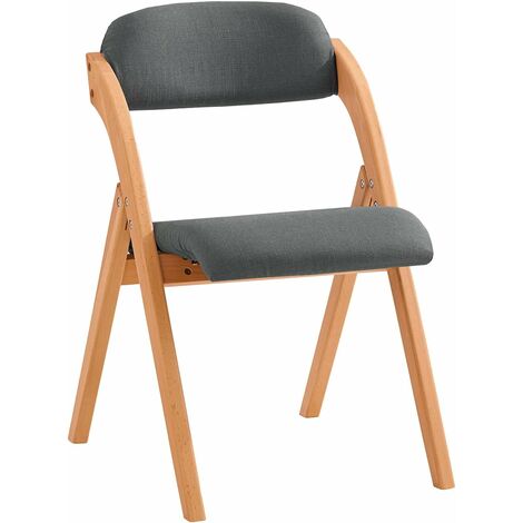 SoBuy Folding Chair Wooden Padded Folding Kitchen Dining Chair Office Chair Desk Chair,FST92-SG