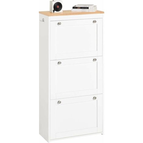 SoBuy 3 Drawers Shoe Storage Cupboard Organizer,FSR144-WN