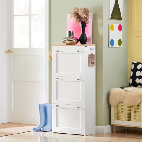 SoBuy 3 Drawers Shoe Storage Cupboard Organizer,FSR144-WN