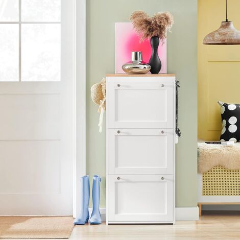 SoBuy 3 Drawers Shoe Storage Cupboard Organizer,FSR144-WN