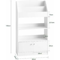 SoBuy White Wood Children‘s Storage Display Bookcase Cabinet KMB11-W