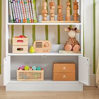 SoBuy White Wood Children‘s Storage Display Bookcase Cabinet KMB11-W